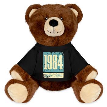 1984 Anniversaire de naissance Année de naissance - Nounours RecycelBär® marron - noir - Devant