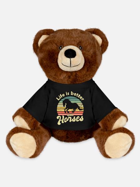 Pferd Pferde - MiniFeet® RecycelBär® Braun - Schwarz