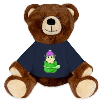 Bouillotte Caterpillar - Nounours RecycelBär® marron - bleu marine - Devant