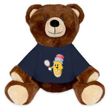 Crayon Raquette de Tennis Sport - Nounours RecycelBär® marron - bleu marine - Devant