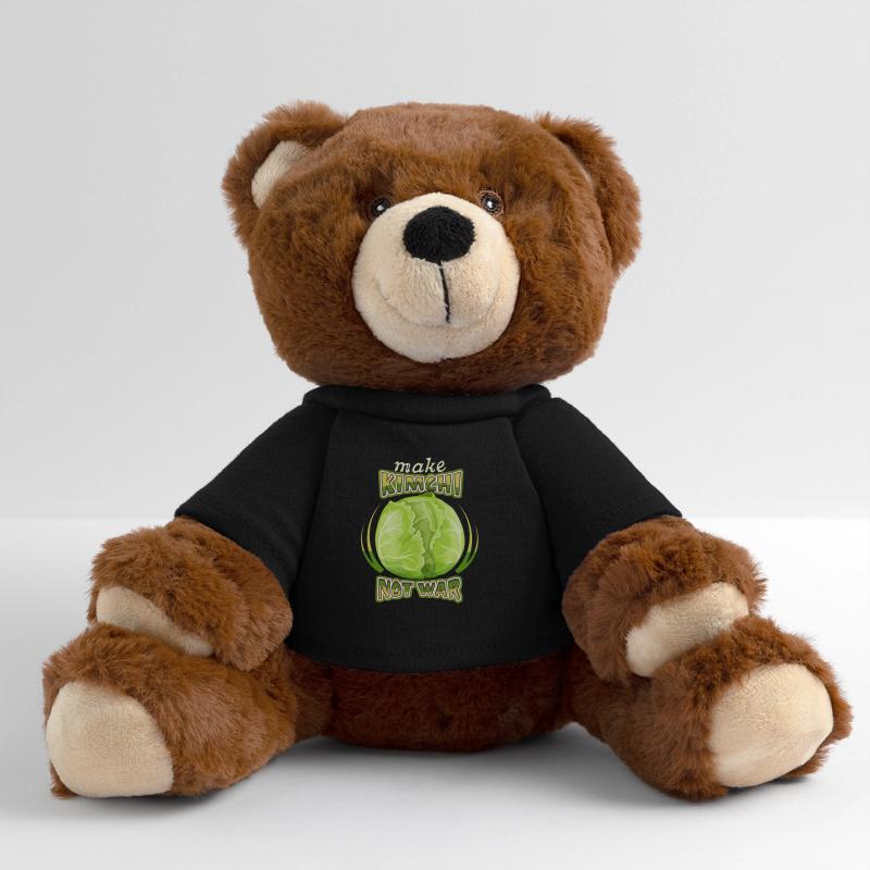 Cabbage, white cabbage, kimchi, funny saying MiniFeet® RecycelBär® Teddy Bear Brown