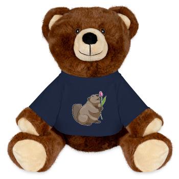 Biber Tulpe  - MiniFeet® RecycelBär® Braun - French Navy - Vorne