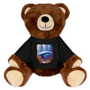 Surrealismus Kunst Wal im Wald - MiniFeet® RecycelBär® Braun - Schwarz - Vorne