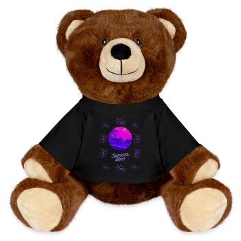 Summer Vibes Neon Design - MiniFeet® RecycelBär® Teddy Bear Brown - black - Front