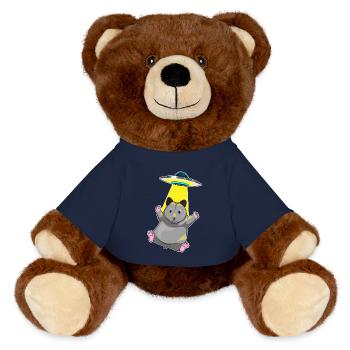 Hamster Spaceship Space - MiniFeet® RecycelBär® Teddy Bear Brown - french navy - Front
