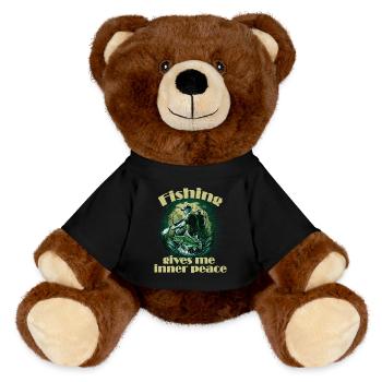 Fishing inner peace - MiniFeet® RecycelBär® Braun - Schwarz - Vorne