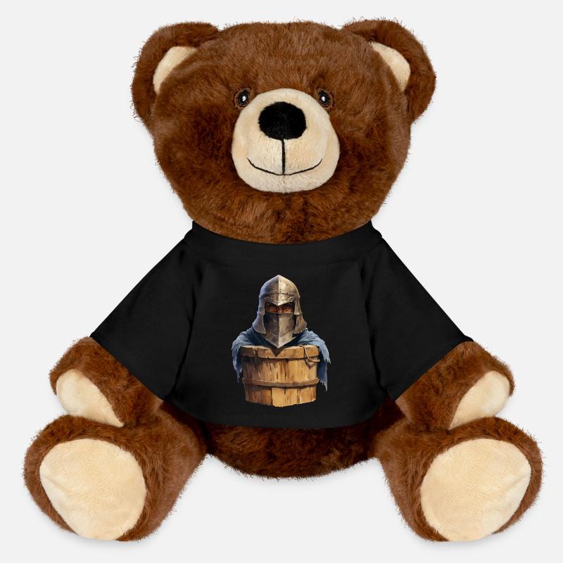Knight in the Bucket – Funny RPG Design - MiniFeet® RecycelBär® Teddy Bear Brown - black