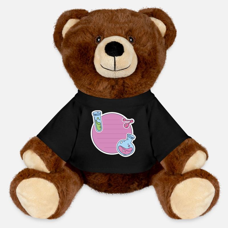 Customizable back-to-school stickers - MiniFeet® RecycelBär® Teddy Bear Brown - black
