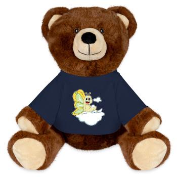 Nuages de papillons - Nounours RecycelBär® marron - bleu marine - Devant
