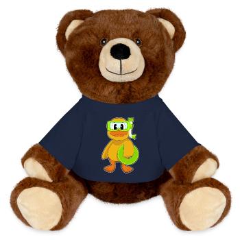 Ente Taucher Schnorchel Tauchen - MiniFeet® RecycelBär® Braun - French Navy - Vorne