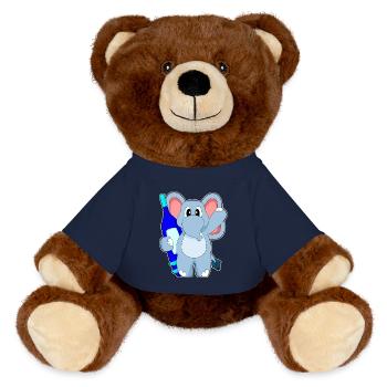 Thermomètre clinique pour éléphants - Nounours RecycelBär® marron - bleu marine - Devant