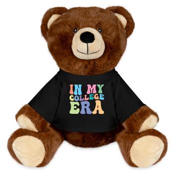 College Retro Groovy Student - MiniFeet® RecycelBär® Teddy Bear Brown - black - Front