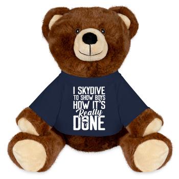 Skydiving - MiniFeet® RecycelBär® Teddy Bear Brown - french navy - Front