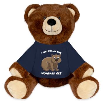Wombat Lover - MiniFeet® RecycelBär® Teddy Bear Brown - french navy - Front
