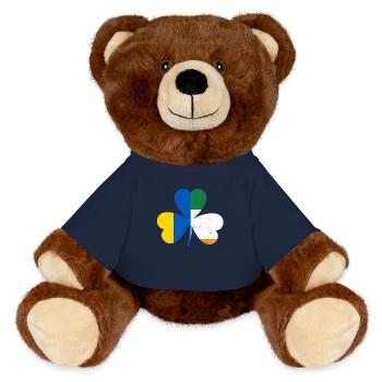 Trèfle drapeau ukrainien irlandais - Nounours RecycelBär® marron - bleu marine - Devant
