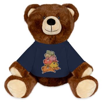 Capybara Pile of Capybara - MiniFeet® RecycelBär® Teddy Bear Brown - french navy - Front