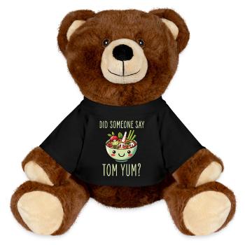 Tom Yum Soup Enthusiasts Delight - Kawaii Thai - MiniFeet® RecycelBär® Teddy Bear Brown - black - Front