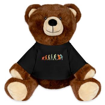 Judoka Taekwondo Karate Aikido Ju-Jutsu Evolution - MiniFeet® RecycelBär® Braun - Schwarz - Vorne
