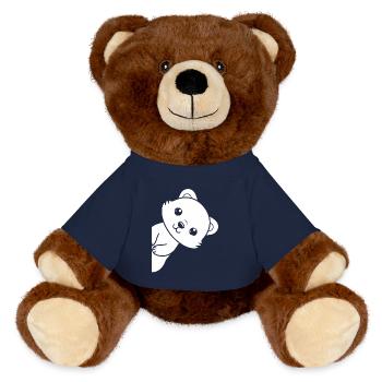 Humor little weasel - MiniFeet® RecycelBär® Teddy Bear Brown - french navy - Front
