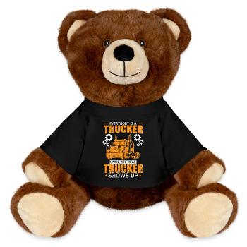 Real Trucker shows up Occupation Long-Distance Transport - MiniFeet® RecycelBär® Teddy Bear Brown - black - Front