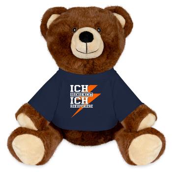 I don't brake, I recuperate - MiniFeet® RecycelBär® Teddy Bear Brown - french navy - Front