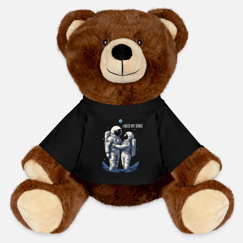 Verliebtes Astronautenpaar - MiniFeet® RecycelBär® Braun - Schwarz