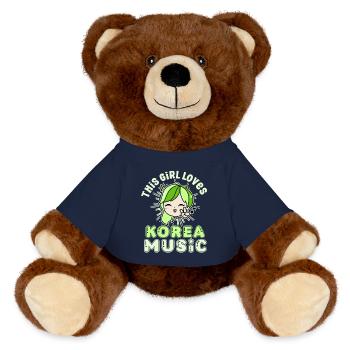 Korean Drama Enthusiast Exclusive Collection Gifts - MiniFeet® RecycelBär® Teddy Bear Brown - french navy - Front