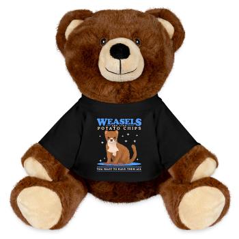 Belette petite belette mignon nain belette cadeau - Nounours RecycelBär® marron - noir - Devant
