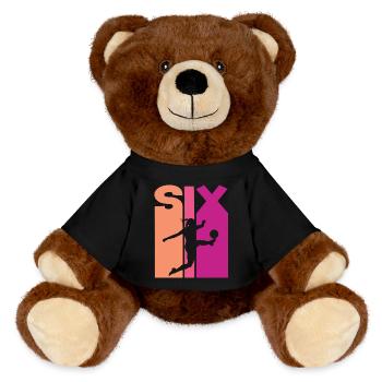 6th Birthday Women's Soccer Soccer Player Soccer - MiniFeet® RecycelBär® Teddy Bear Brown - black - Front