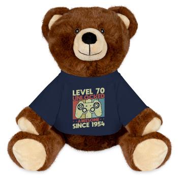 Level 70 freigeschaltet - MiniFeet® RecycelBär® Braun - French Navy - Vorne