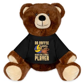 Beach Volleyball No Coffee Beachball Coffee Lover - MiniFeet® RecycelBär® Braun - Schwarz - Vorne