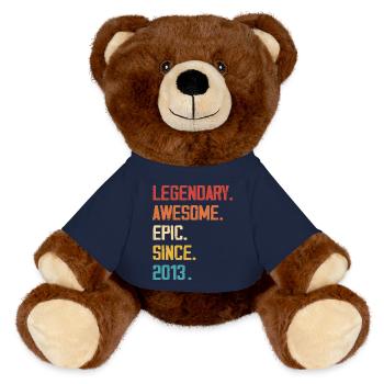 Episch & Legendär Geboren 2013: 11-jähriges Jubiläum - MiniFeet® RecycelBär® Braun - French Navy - Vorne