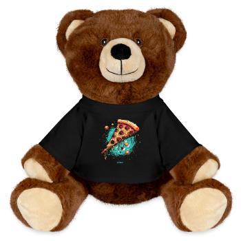 Galaxy Pizza - MiniFeet® RecycelBär® Teddy Bear Brown - black - Front