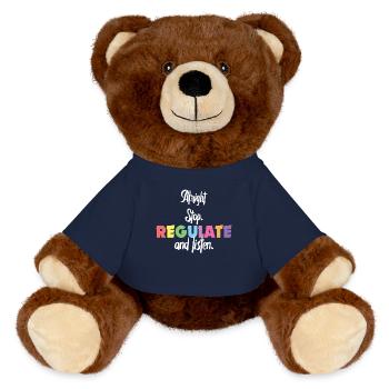 Aufhören Regulieren Und Zuhören Lehrer - MiniFeet® RecycelBär® Braun - French Navy - Vorne