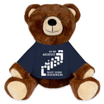 Architect - MiniFeet® RecycelBär® Teddy Bear Brown - french navy - Front