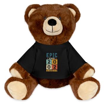 2002 Geburtstag Epic since - MiniFeet® RecycelBär® Braun - Schwarz - Vorne