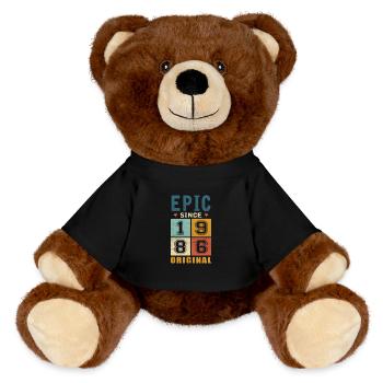 1986 Anniversaire épique depuis - Nounours RecycelBär® marron - noir - Devant
