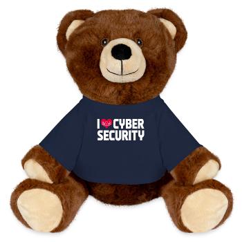 CyberIch Liebe Cybersicherheit - MiniFeet® RecycelBär® Braun - French Navy - Vorne