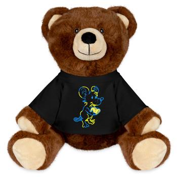 Maus Nager Haustiere Käse Tierfreund - MiniFeet® RecycelBär® Braun - Schwarz - Vorne