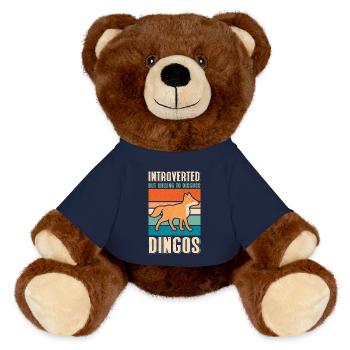 Dingo Australische Dingos Hunde Geschenk - MiniFeet® RecycelBär® Braun - French Navy - Vorne