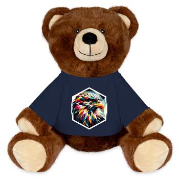 Pygargue à queue blanche dans la représentation polygonale - Nounours RecycelBär® marron - bleu marine - Devant