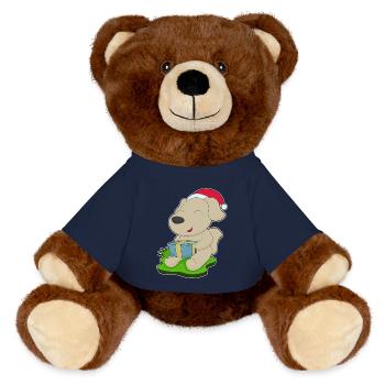 Forfait Noël pour chien - Nounours RecycelBär® marron - bleu marine - Devant