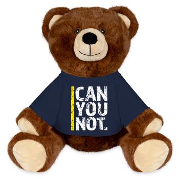 Can You Not Quote Funny Sarcastic Saying Joke - MiniFeet® RecycelBär® Teddy Bear Brown - french navy - Front