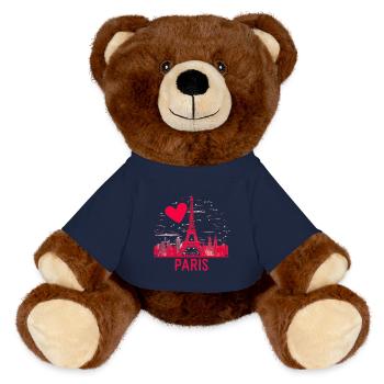 J'aime Paris minimaliste - Nounours RecycelBär® marron - bleu marine - Devant
