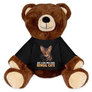 Bengal Cat Bengalkatze - MiniFeet® RecycelBär® Teddy Bear Brown - black - Front