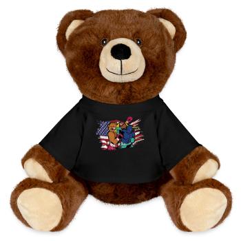 Boxen USA - MiniFeet® RecycelBär® Braun - Schwarz - Vorne