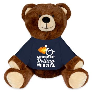 Wheelchair users Wheelchair - MiniFeet® RecycelBär® Teddy Bear Brown - french navy - Front