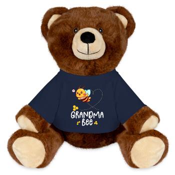 amily Bee Chemises Grand-mère Anniversaire Première Journée de l’Abeille - Nounours RecycelBär® marron - bleu marine - Devant