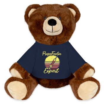 Funny anesthesiologist humor - MiniFeet® RecycelBär® Teddy Bear Brown - french navy - Front