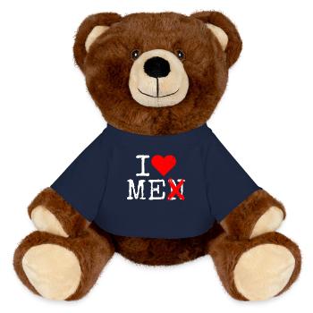 I Love Me Men Ich Liebe Mich Selbstliebe Frauen - MiniFeet® RecycelBär® Braun - French Navy - Vorne